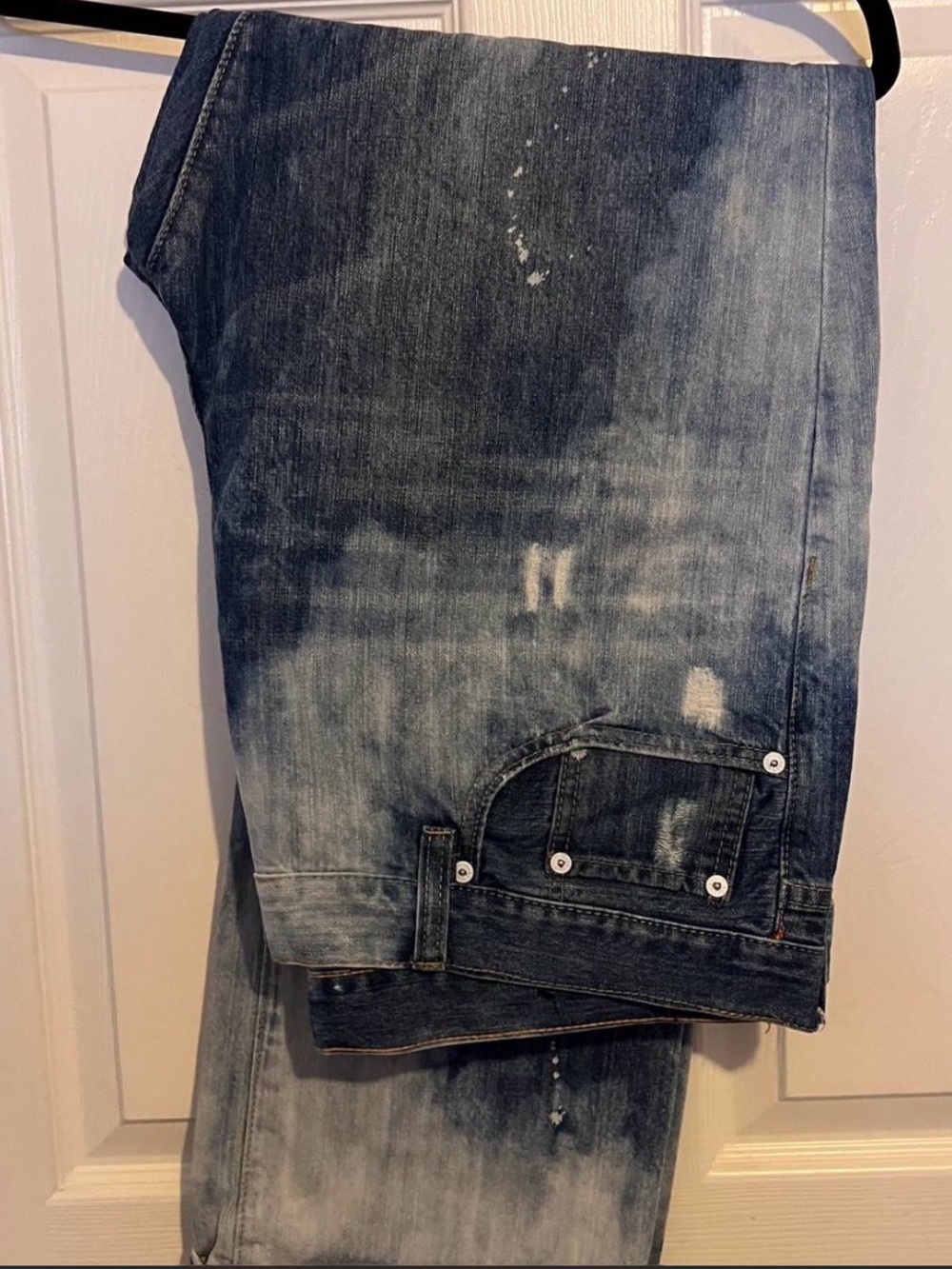 Marc Ecko Faded Blue Distressed Relaxed Jeans